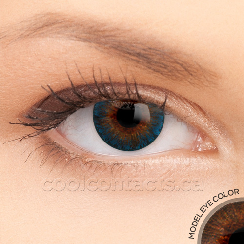 2 Tone Azure Contact Lenses Brown Eyes